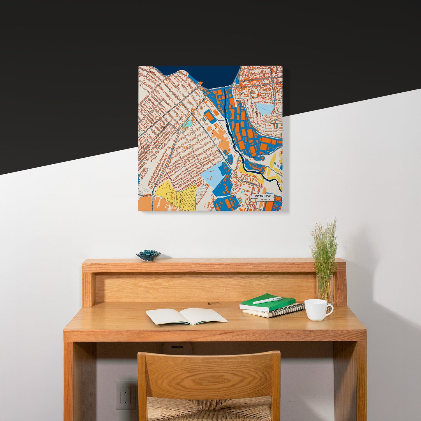 Воткинск Russia Colorful City Map Canvas Print Scene