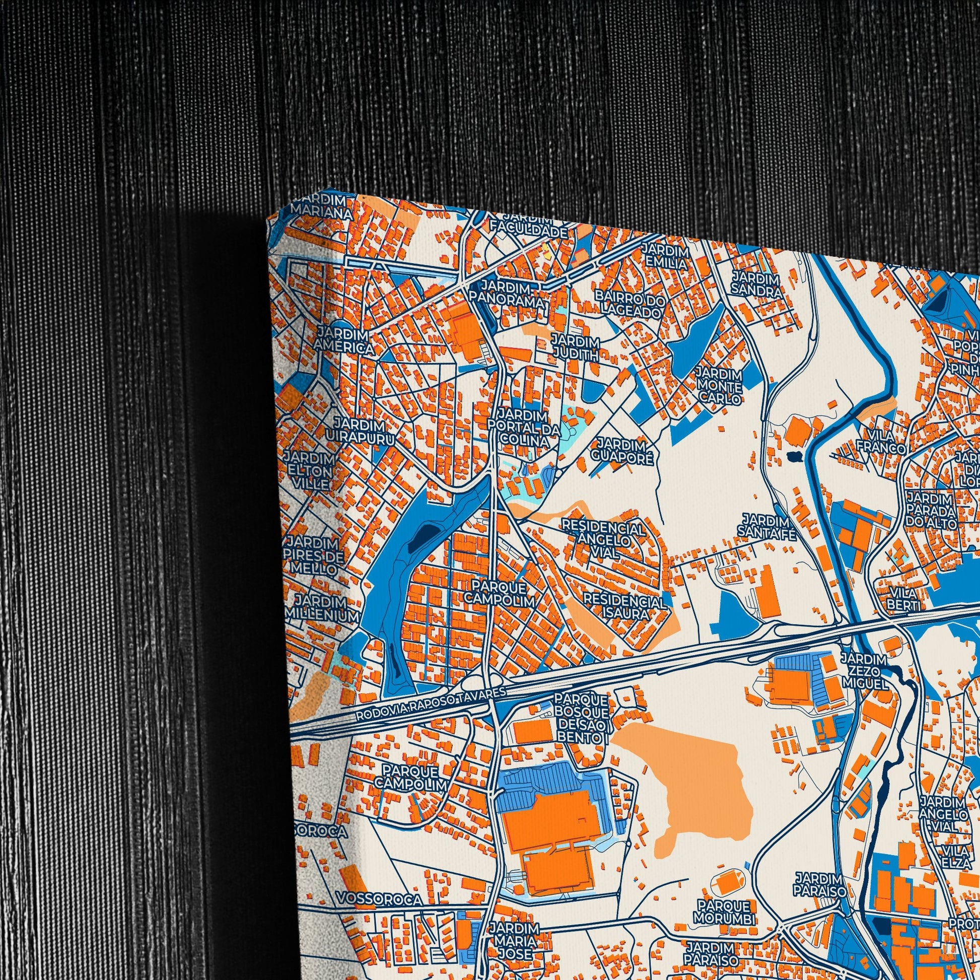 Votorantim Brazil Colorful City Map Canvas Print Detail