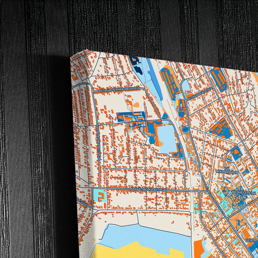 Вознесенськ Ukraine Colorful City Map Canvas Print Detail