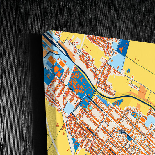 Врбас Serbia Colorful City Map Canvas Print Detail