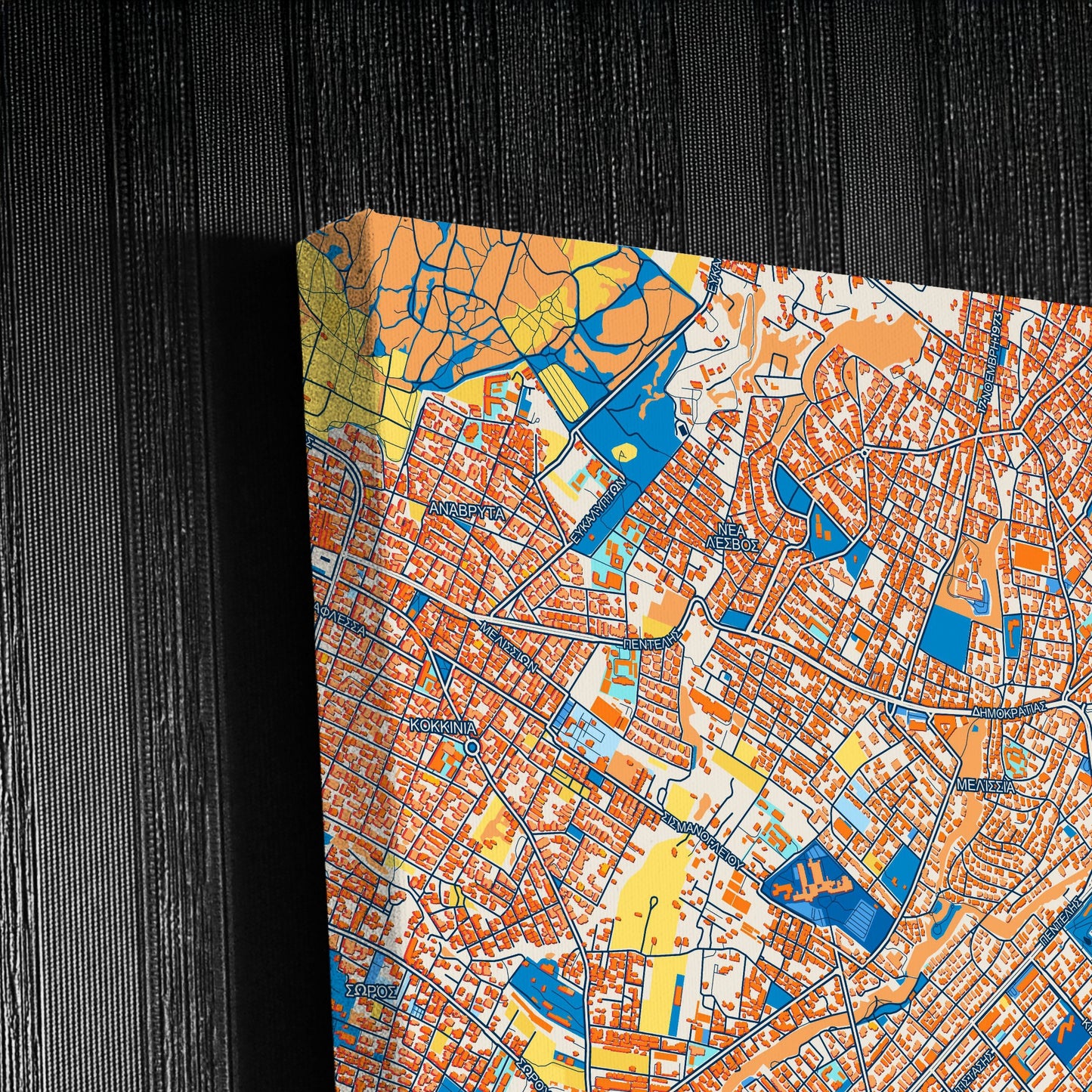 Βριλησσια Greece Colorful City Map Canvas Print Detail