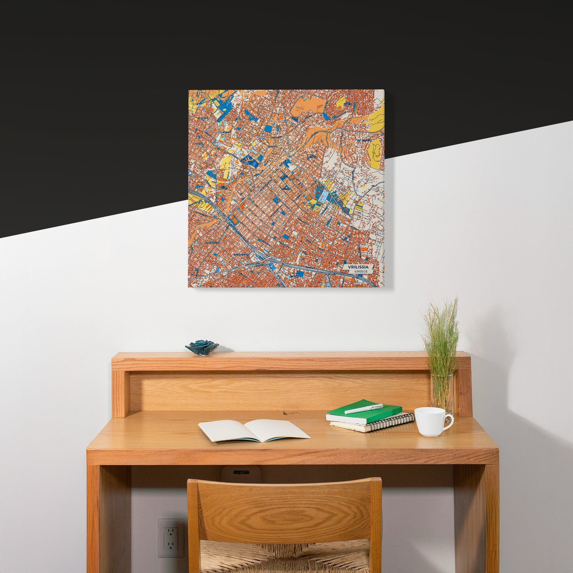 Βριλησσια Greece Colorful City Map Canvas Print Scene