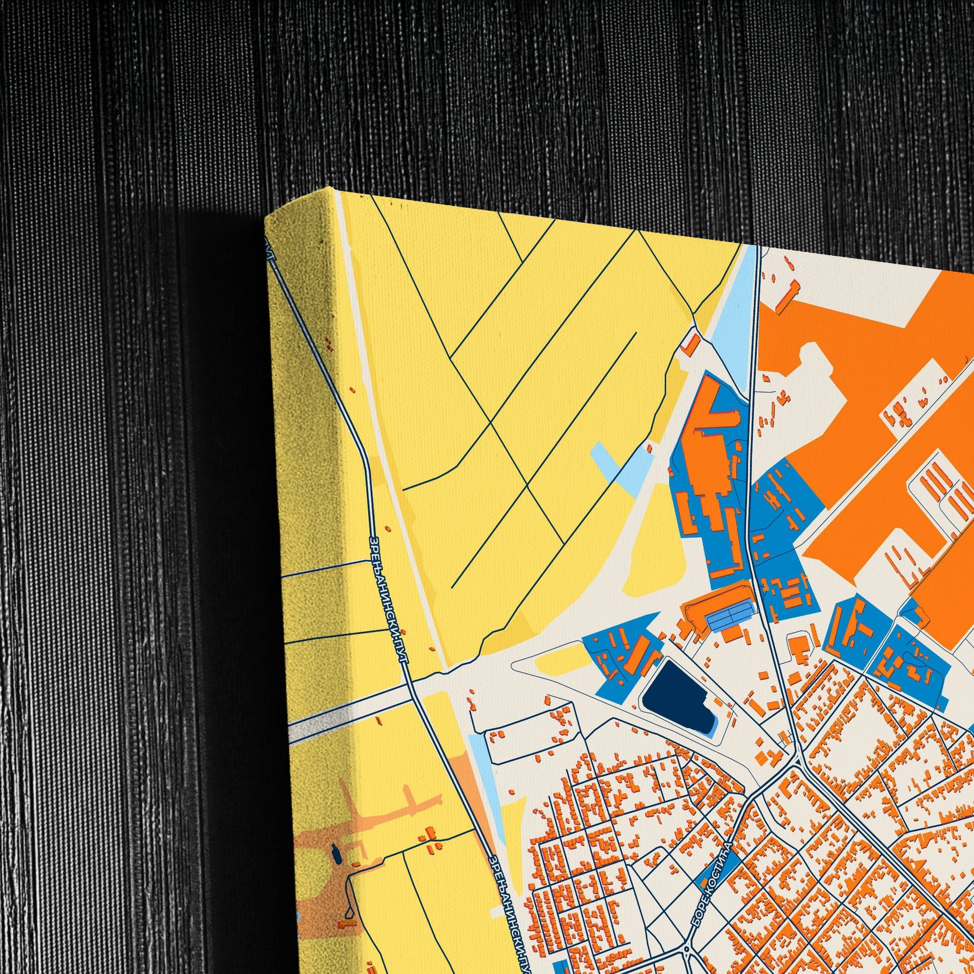 Вршац Serbia Colorful City Map Canvas Print Detail