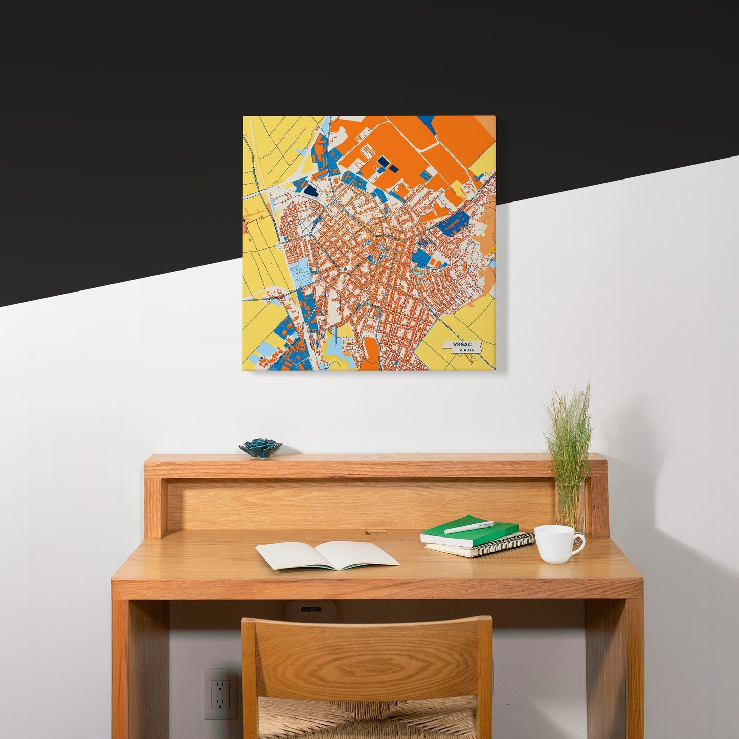 Вршац Serbia Colorful City Map Canvas Print Scene