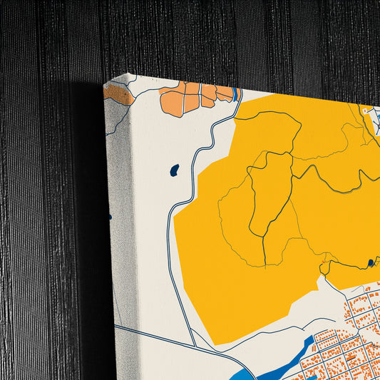 Vryheid South Africa Colorful City Map Canvas Print Detail