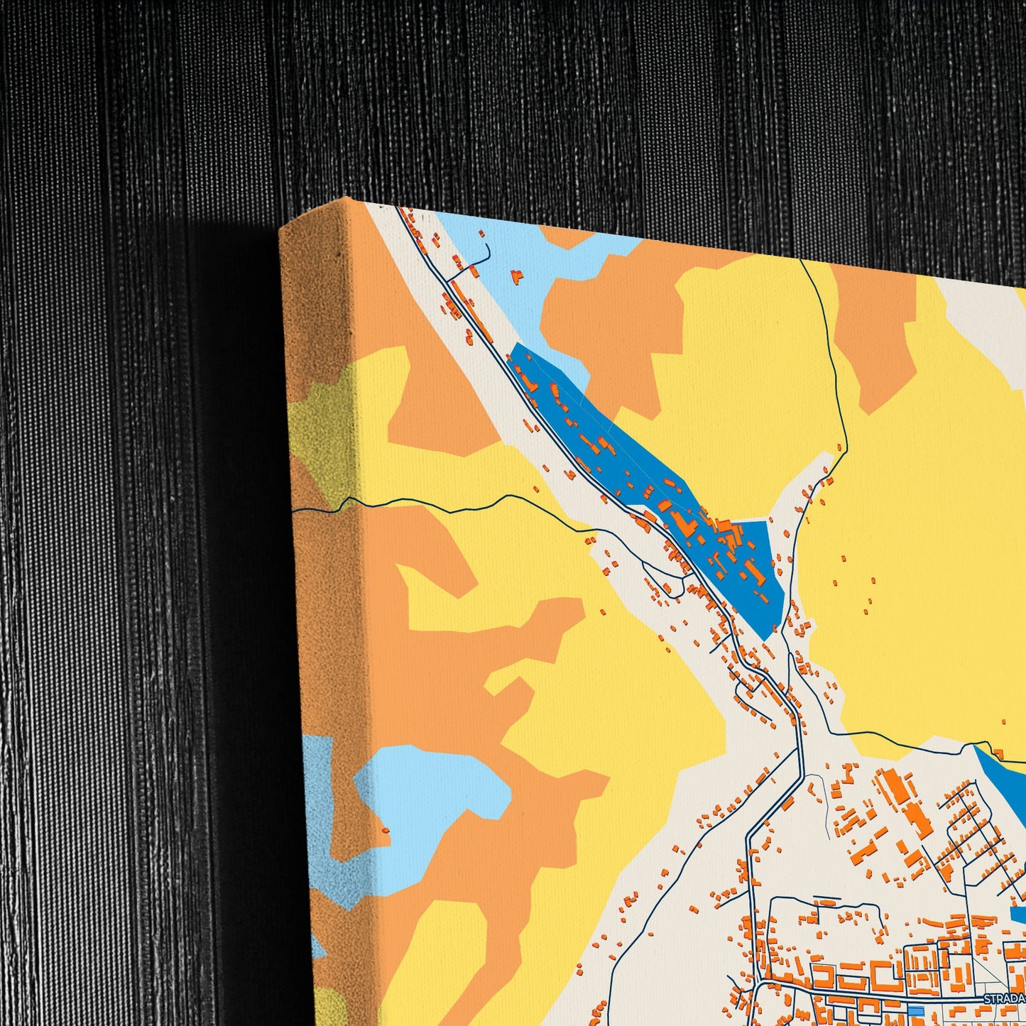 Vulcan Romania Colorful City Map Canvas Print Detail