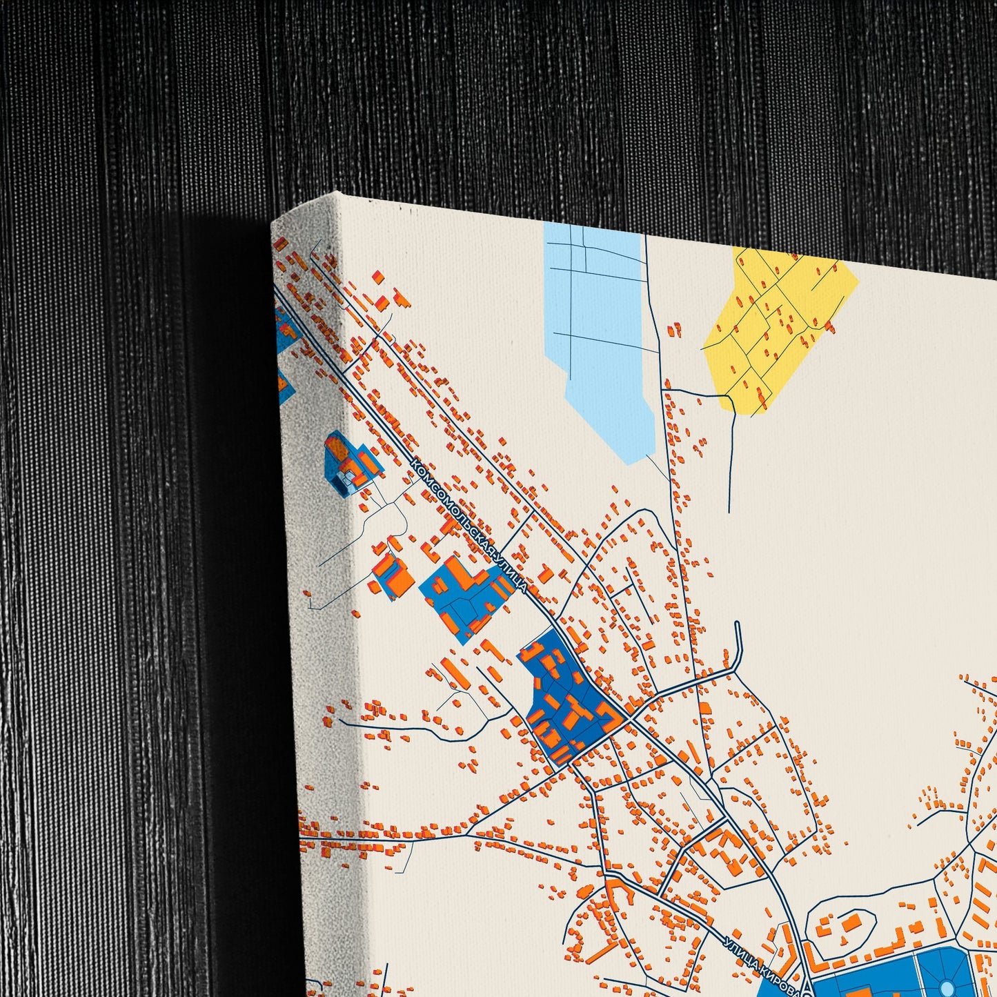Вяземский Russia Colorful City Map Canvas Print Detail