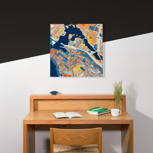 Vyborg Russia Colorful City Map Canvas Print Scene