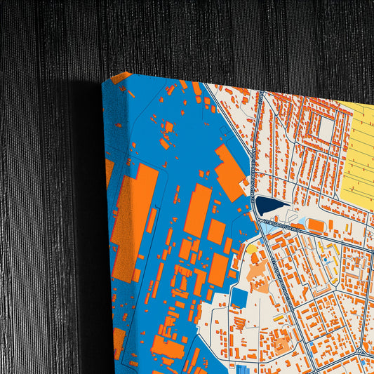 Выкса Russia Colorful City Map Canvas Print Detail