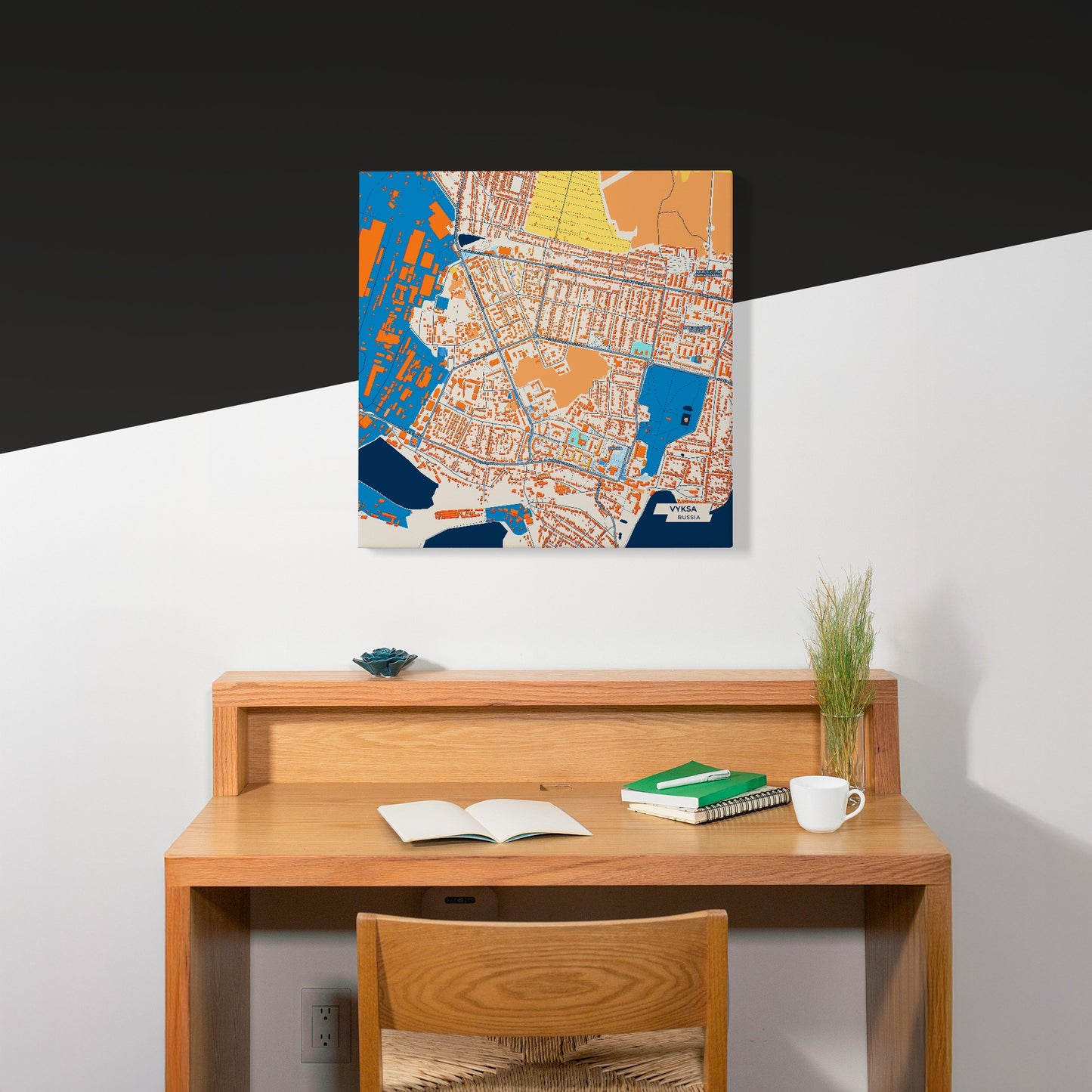 Выкса Russia Colorful City Map Canvas Print Scene