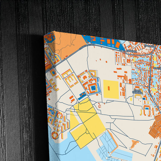 Вишнев Ukraine Colorful City Map Canvas Print Detail