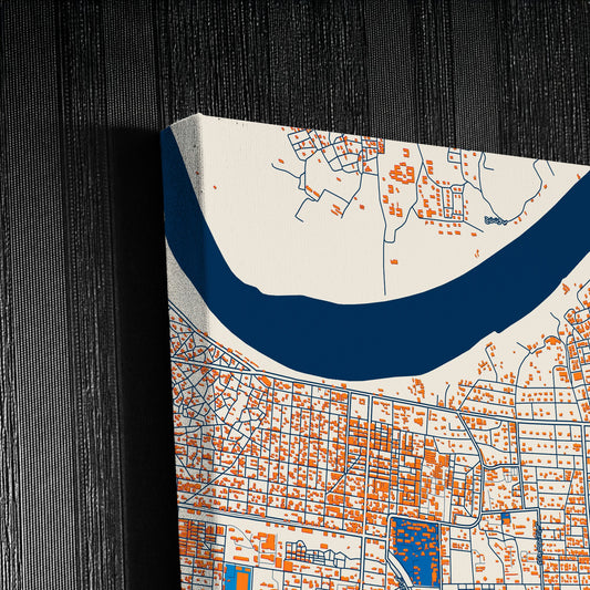 Wad Medani Sudan Colorful City Map Canvas Print Detail