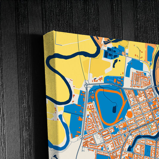 Wagga Wagga Australia Colorful City Map Canvas Print Detail