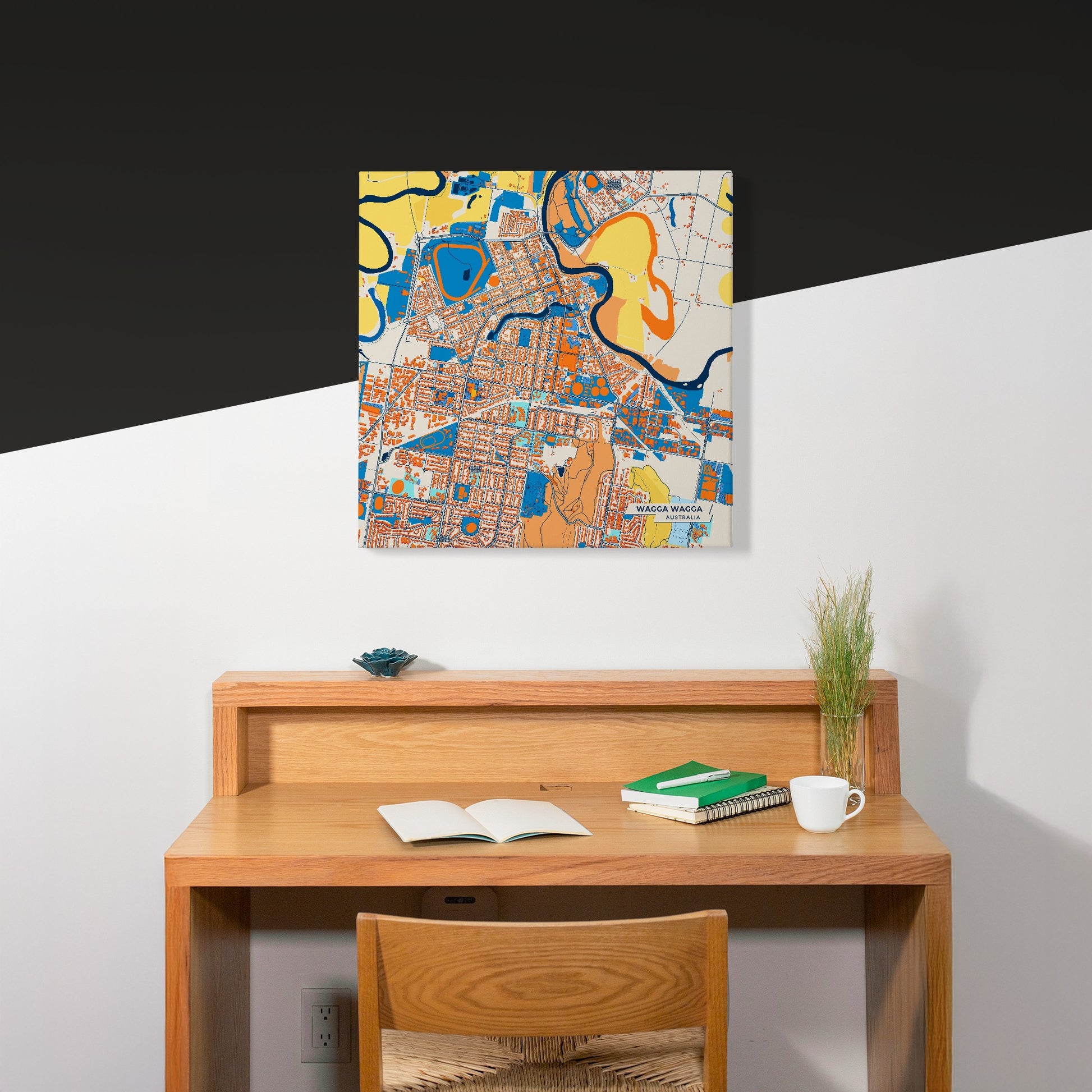 Wagga Wagga Australia Colorful City Map Canvas Print Scene