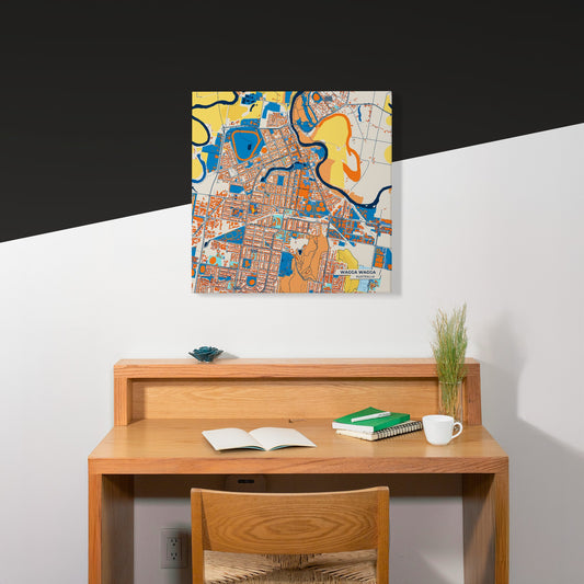 Wagga Wagga Australia Colorful City Map Canvas Print Scene