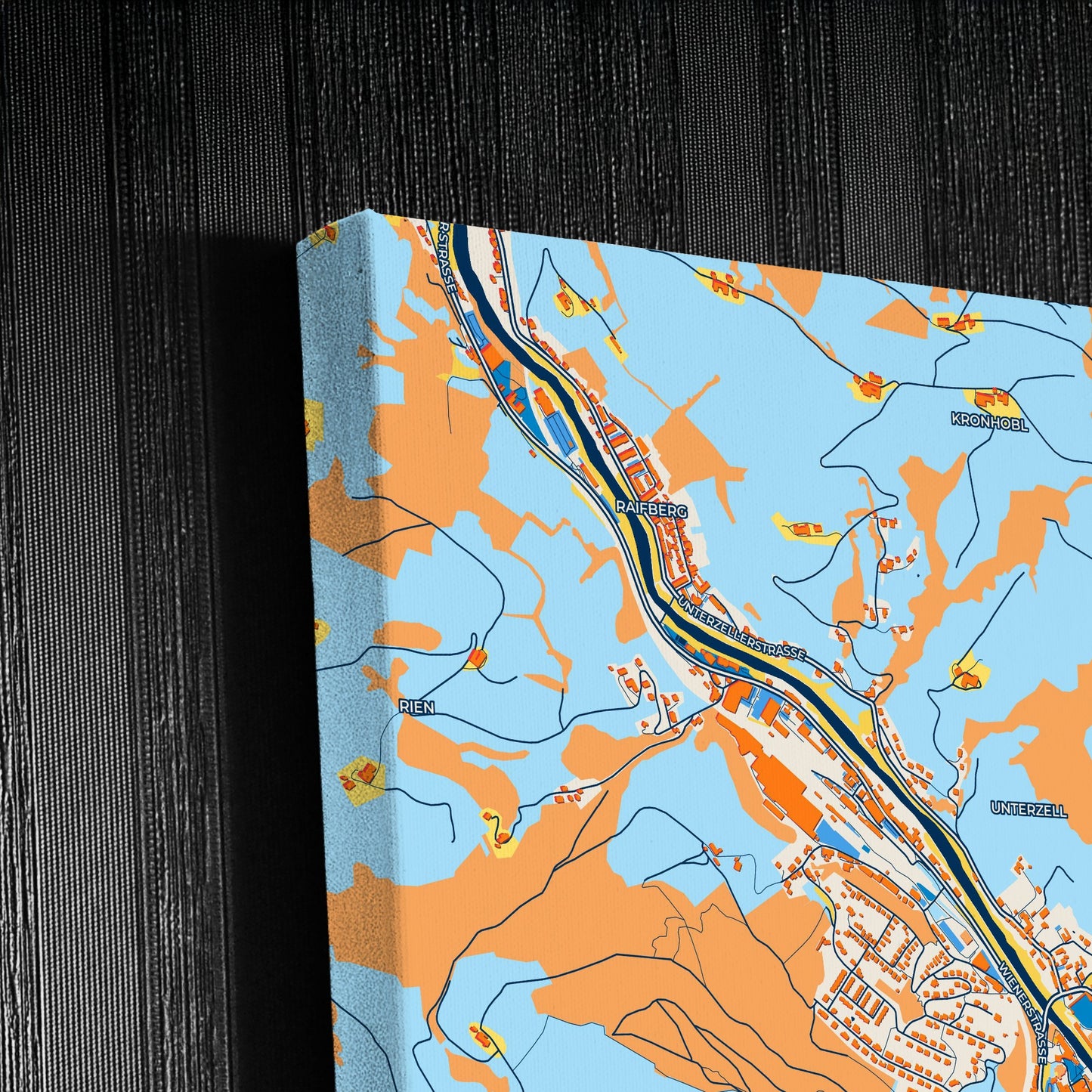 Waidhofen Austria Colorful City Map Canvas Print Detail