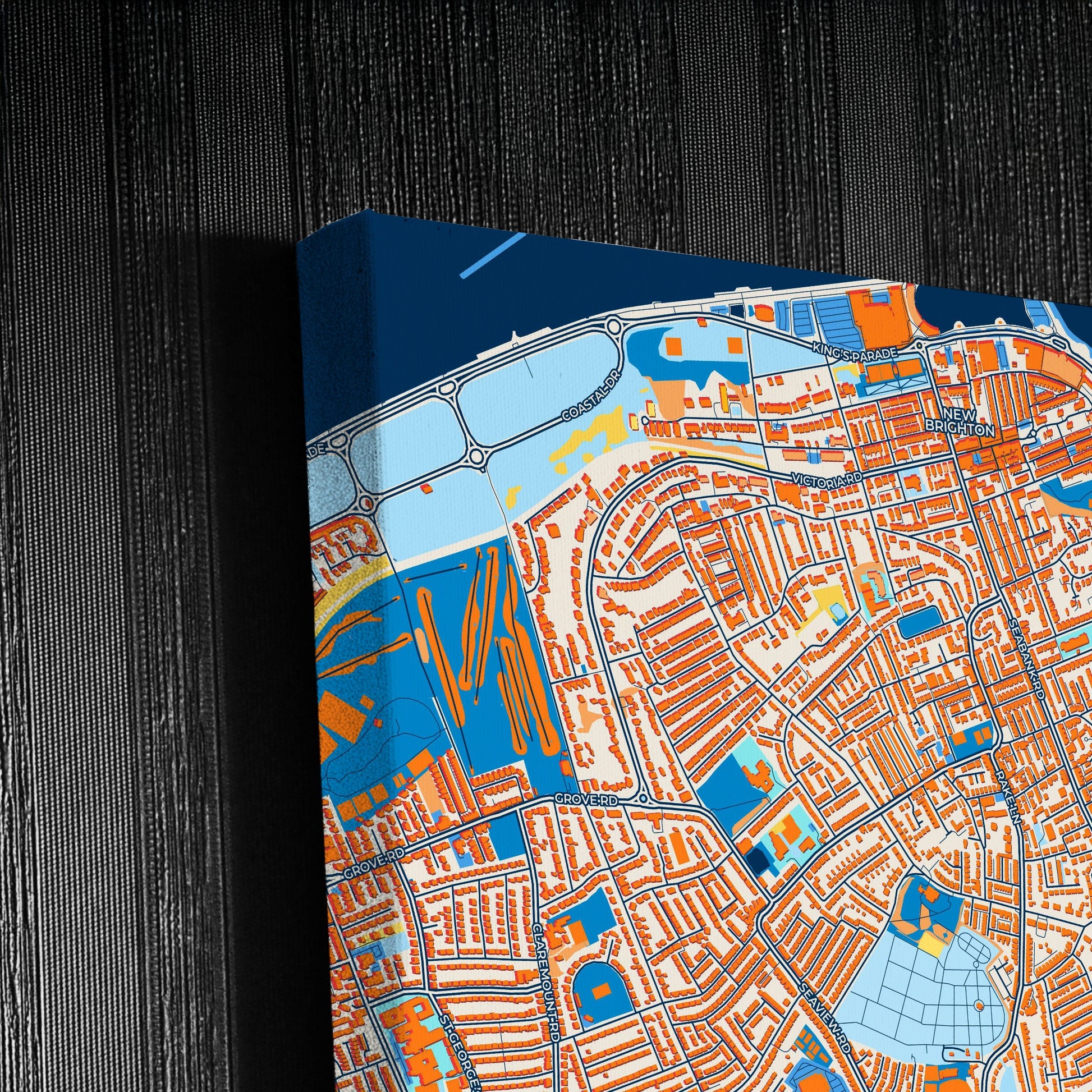 Wallasey England Colorful City Map Canvas Print Detail
