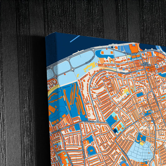 Wallasey England Colorful City Map Canvas Print Detail