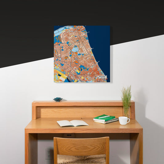 Wallasey England Colorful City Map Canvas Print Scene