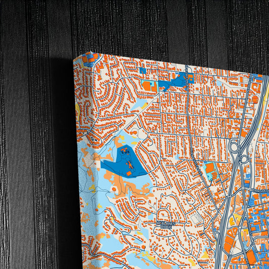 Walnut Creek California Colorful City Map Canvas Print Detail