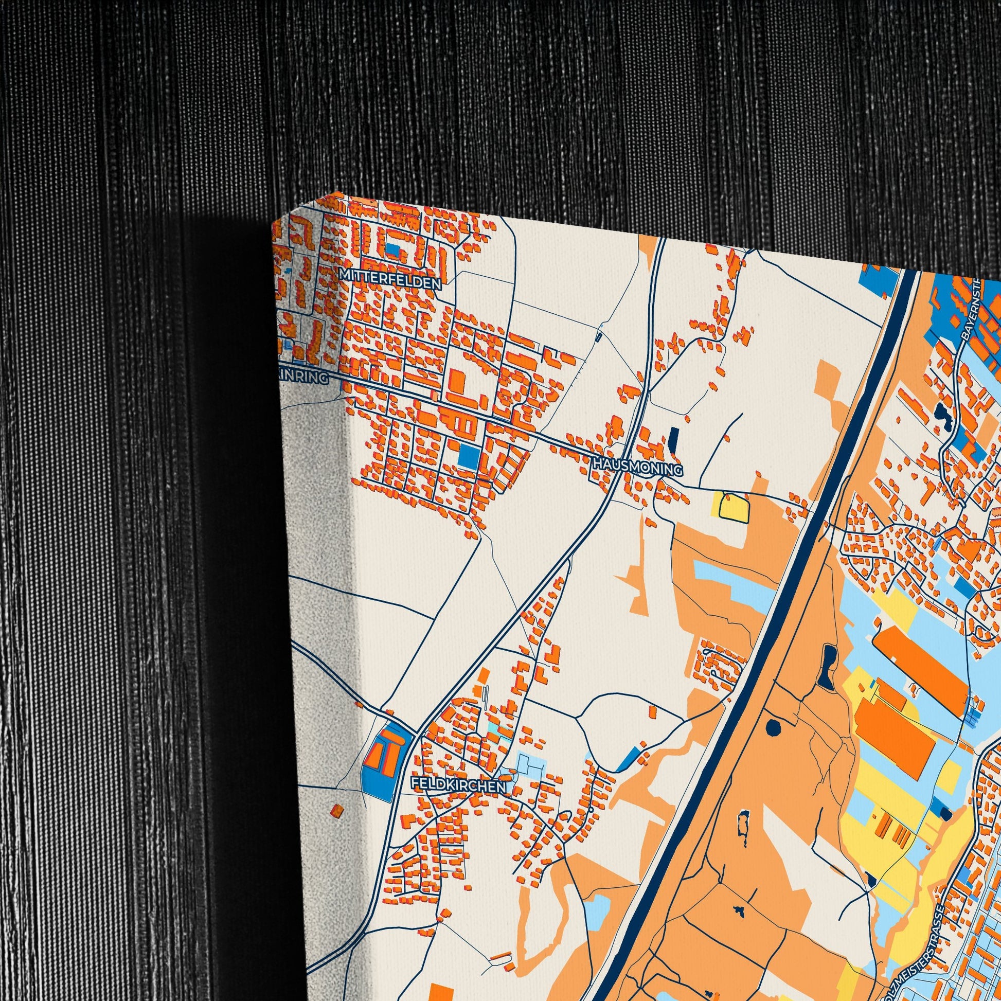 Wals-Siezenheim Austria Colorful City Map Canvas Print Detail