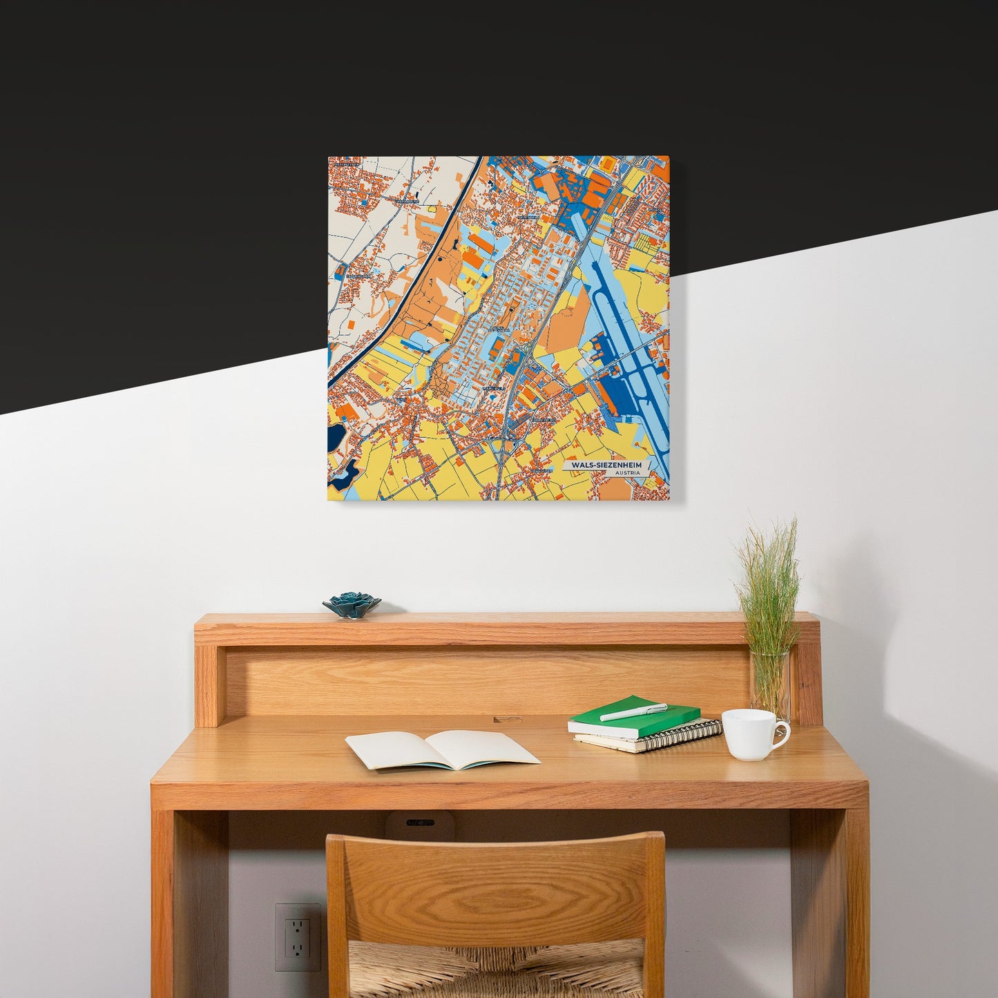 Wals-Siezenheim Austria Colorful City Map Canvas Print Scene