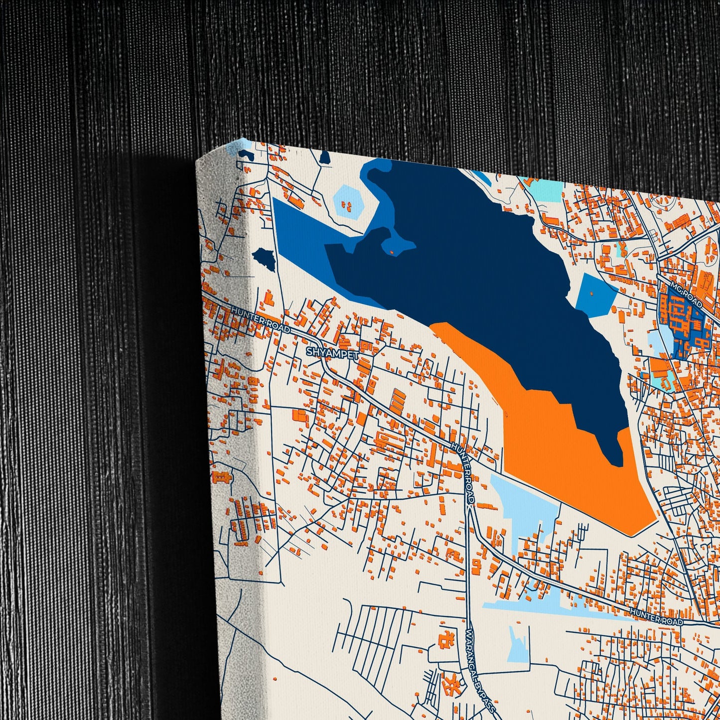 Warangal India Colorful City Map Canvas Print Detail