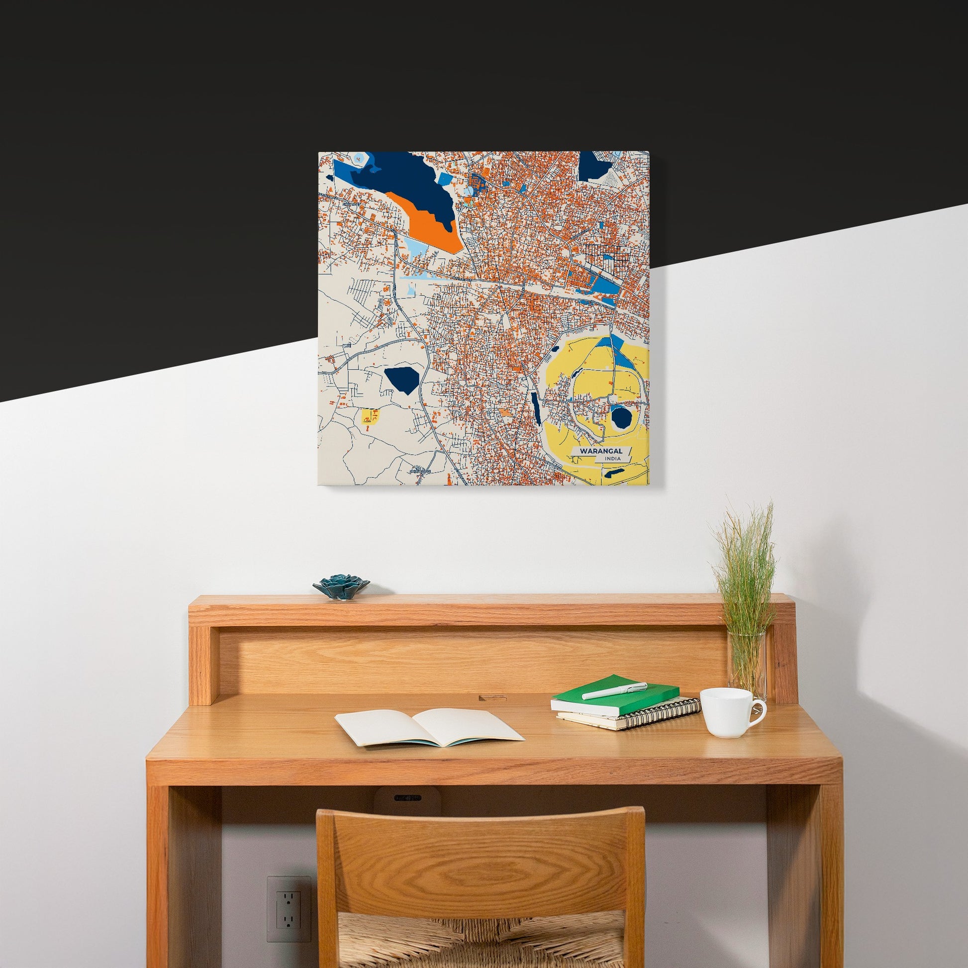 Warangal India Colorful City Map Canvas Print Scene