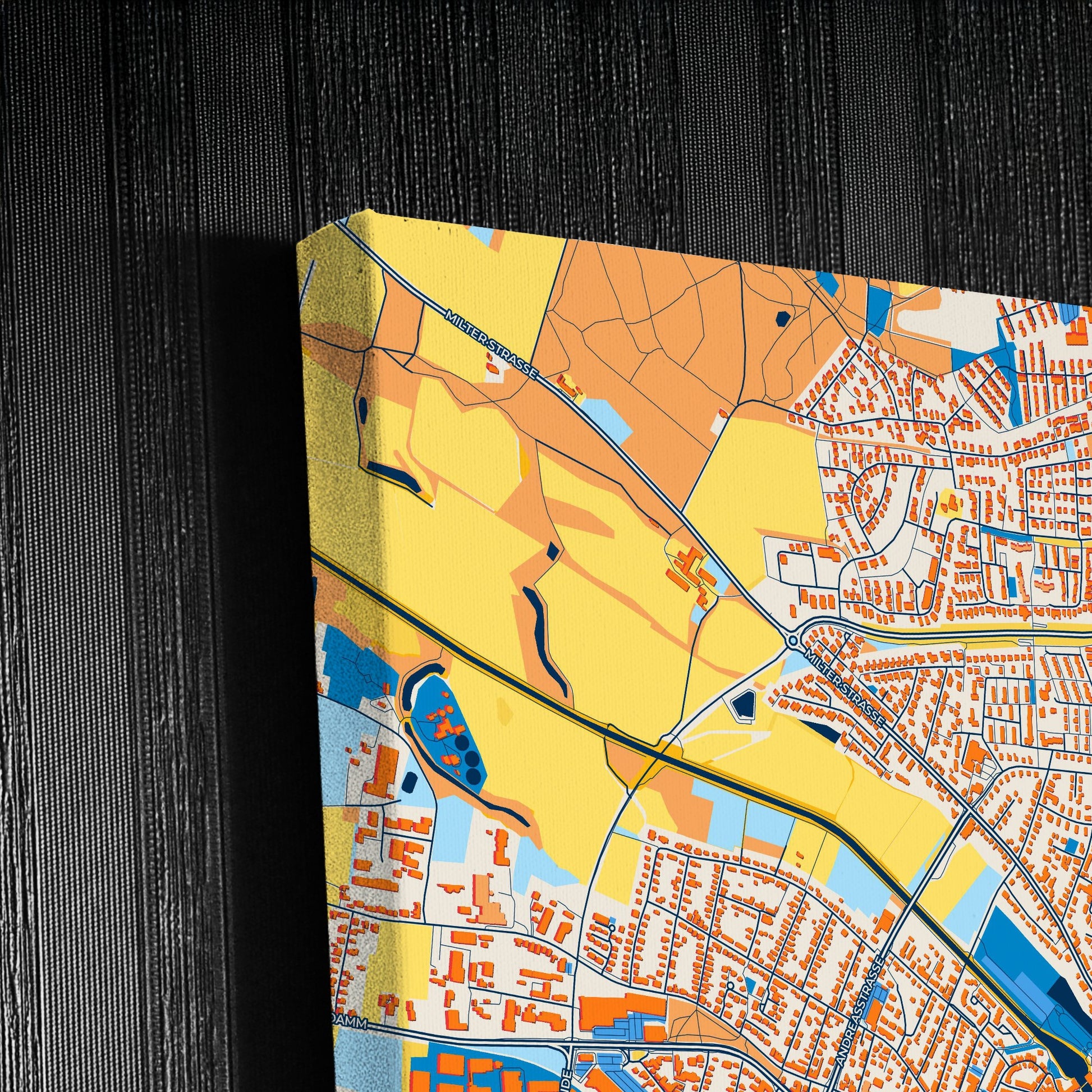 Warendorf Germany Colorful City Map Canvas Print Detail