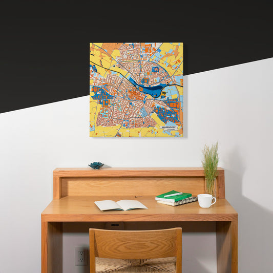 Warendorf Germany Colorful City Map Canvas Print Scene
