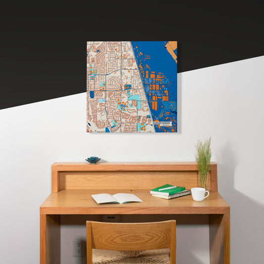 Warner Robins Georgia Colorful City Map Canvas Print Scene