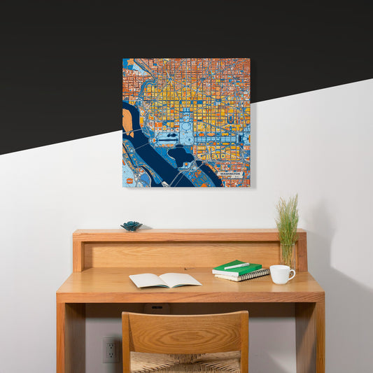 Washington D.C. Colorful City Map Canvas Print Scene