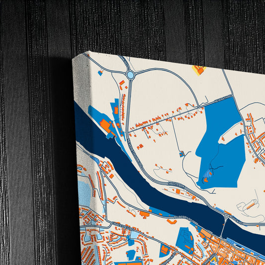 Waterford Ireland Colorful City Map Canvas Print Detail