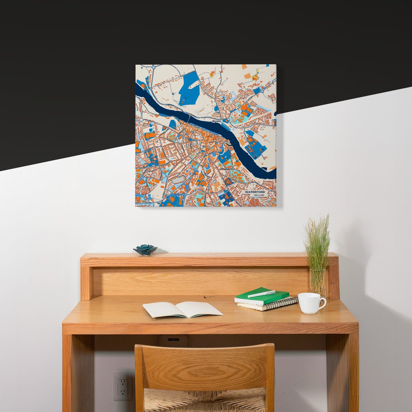 Waterford Ireland Colorful City Map Canvas Print Scene