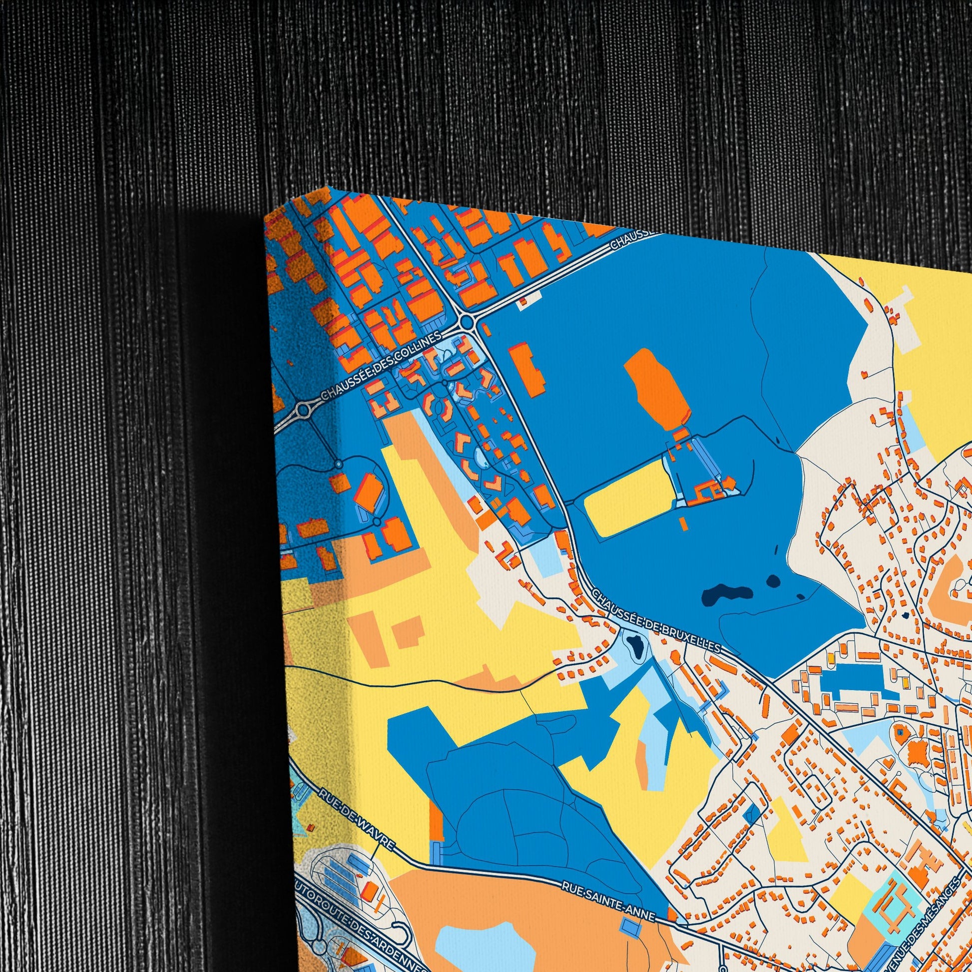 Wavre  Belgium Colorful City Map Canvas Print Detail