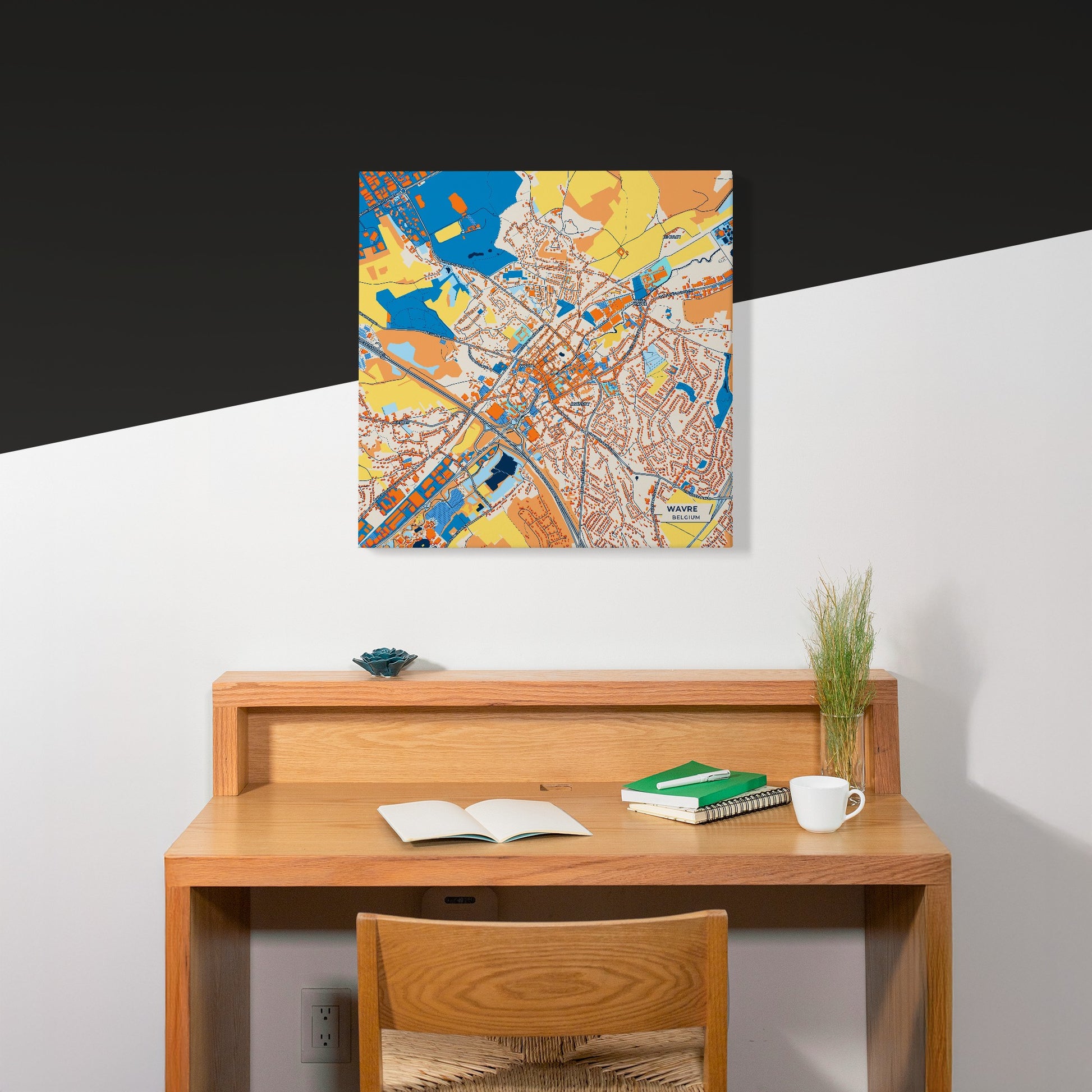 Wavre  Belgium Colorful City Map Canvas Print Scene