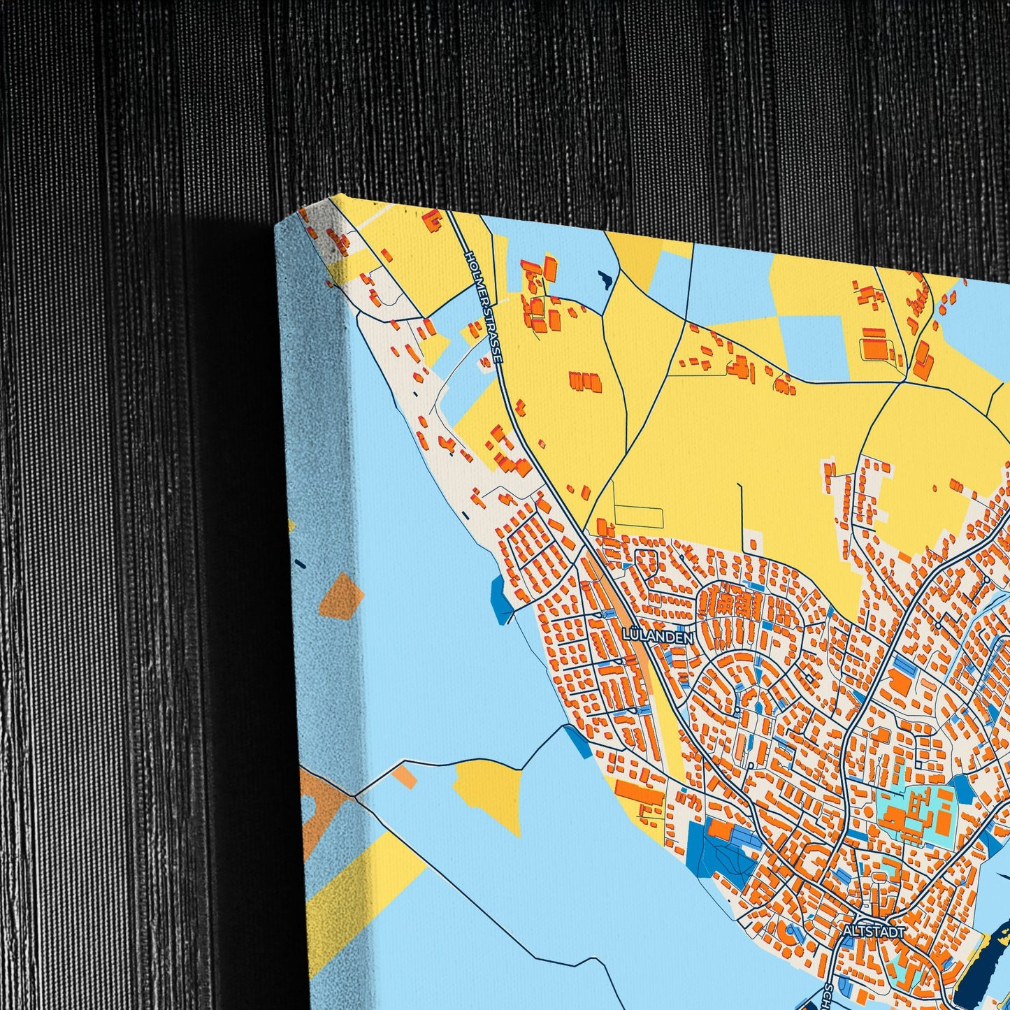 Wedel Germany Colorful City Map Canvas Print Detail