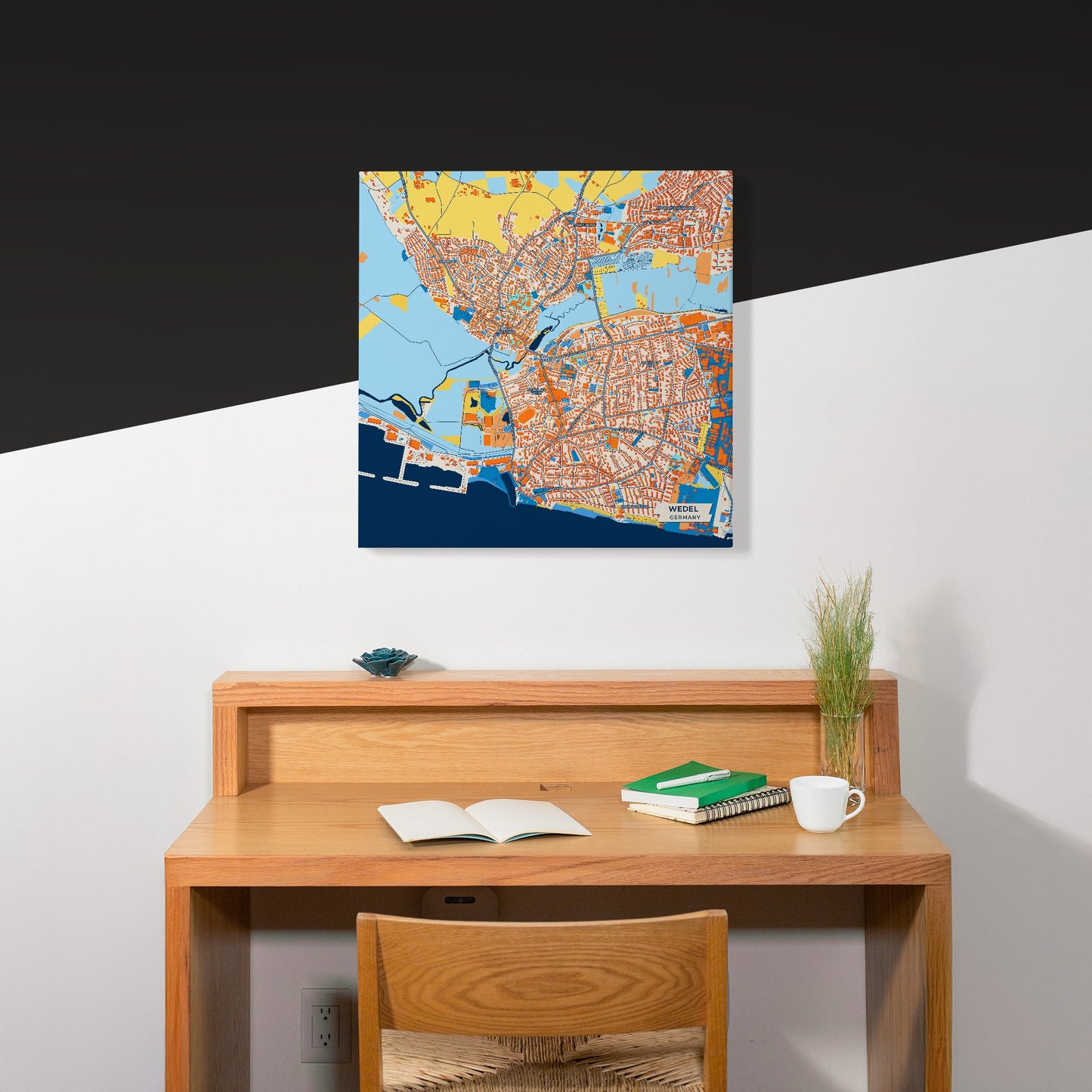 Wedel Germany Colorful City Map Canvas Print Scene