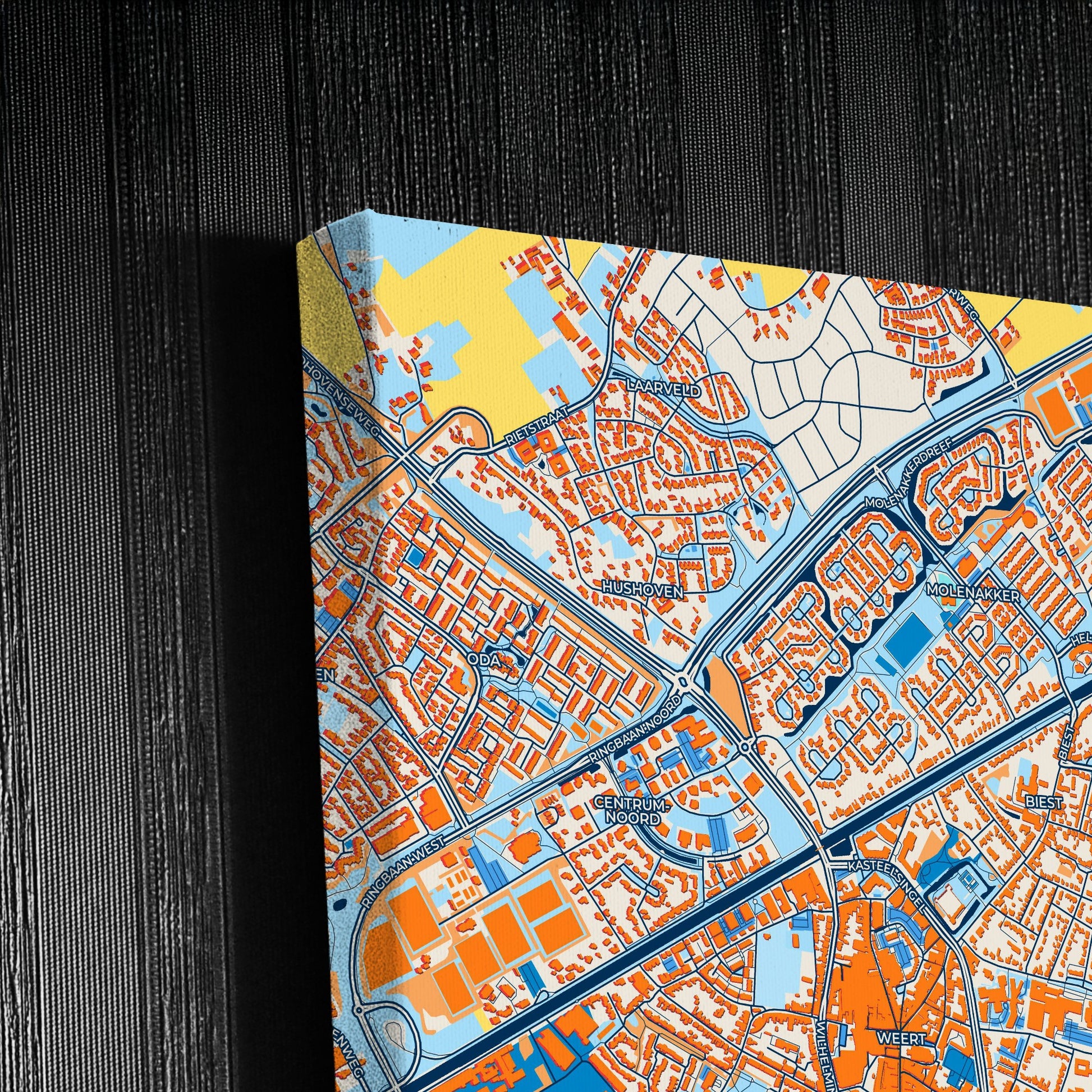 Weert Netherlands Colorful City Map Canvas Print Detail