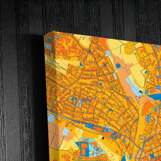 Weiden In Der Oberpfalz Germany Colorful City Map Canvas Print Detail