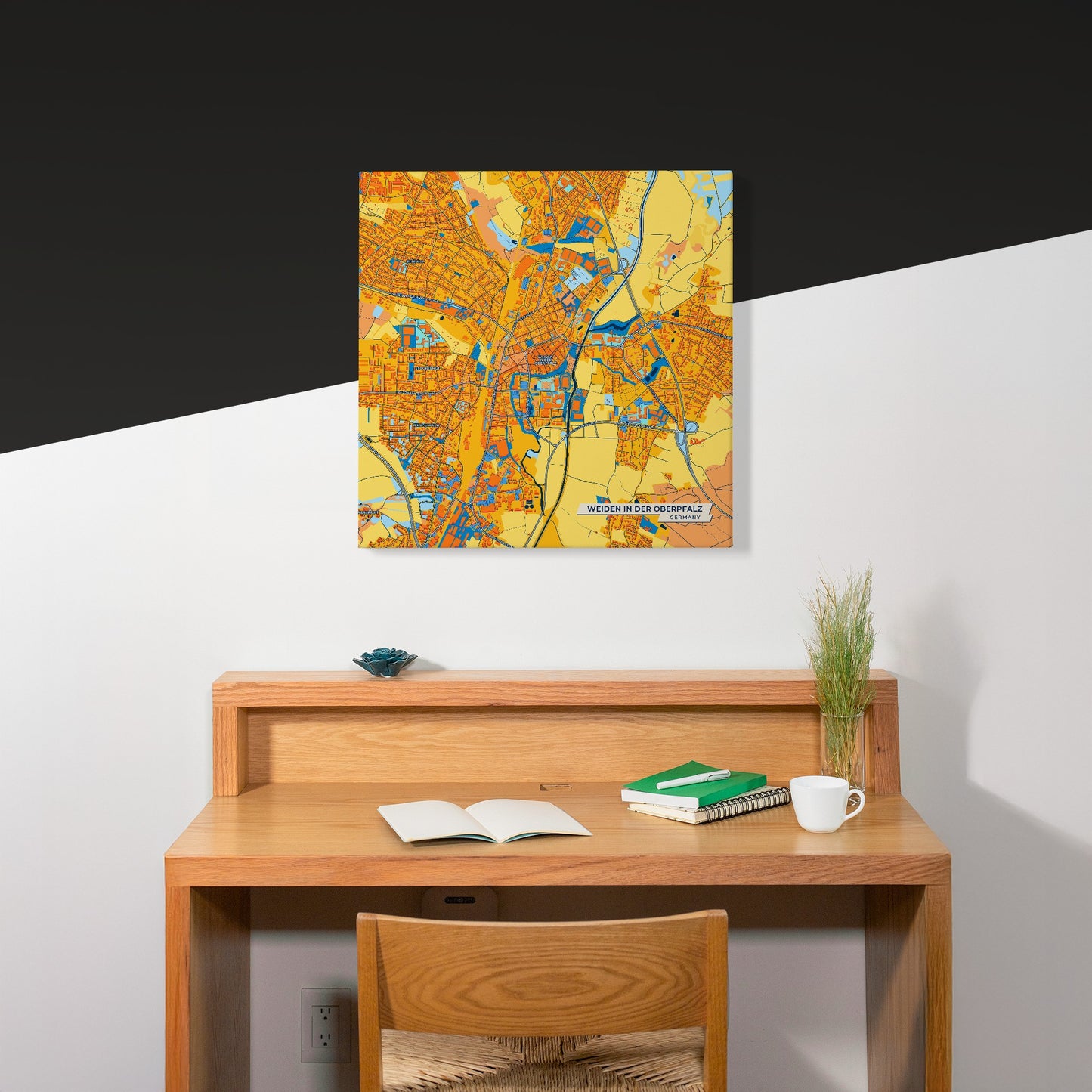 Weiden In Der Oberpfalz Germany Colorful City Map Canvas Print Scene