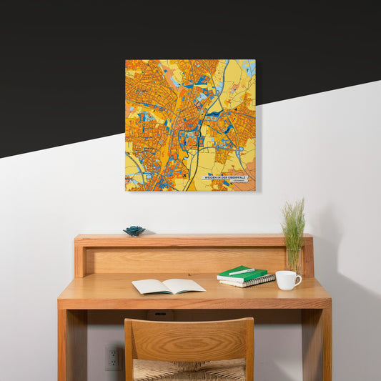 Weiden In Der Oberpfalz Germany Colorful City Map Canvas Print Scene