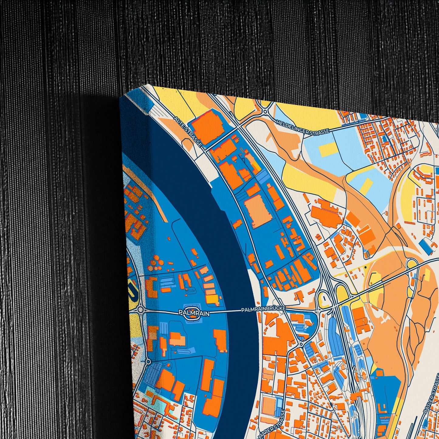 Weil Am Rhein Germany Colorful City Map Canvas Print Detail