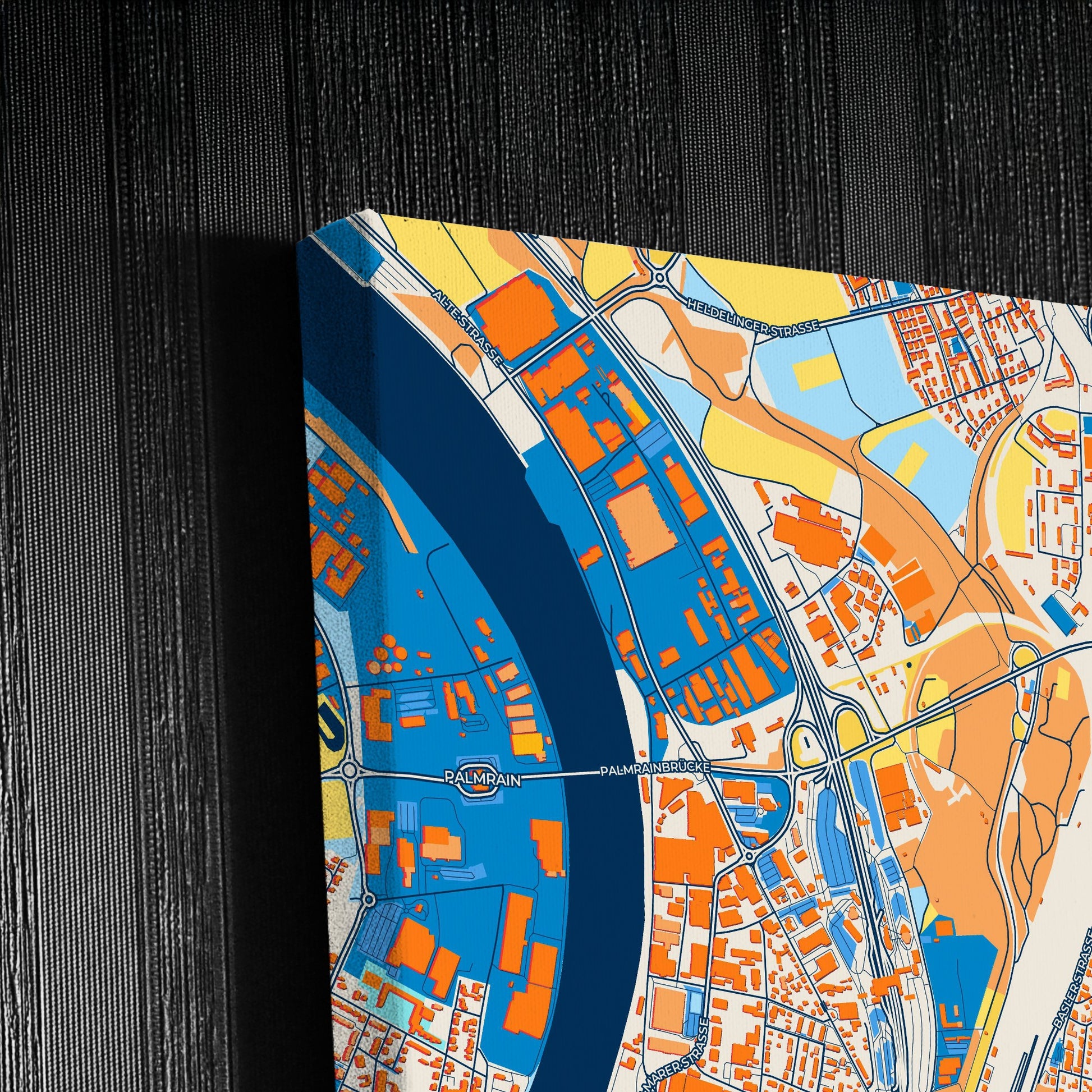 Weil Am Rhein Germany Colorful City Map Canvas Print Detail