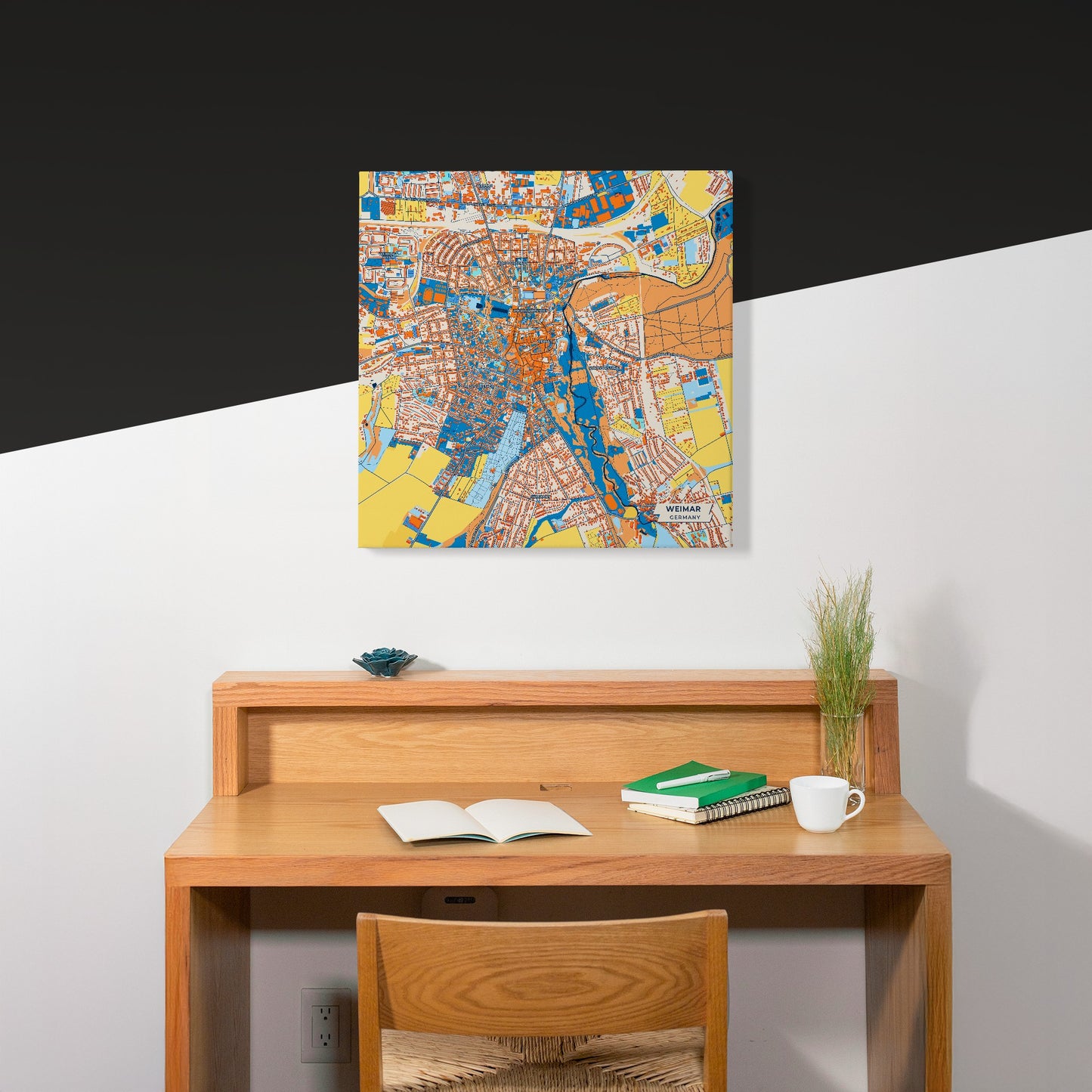 Weimar Germany Colorful City Map Canvas Print Scene