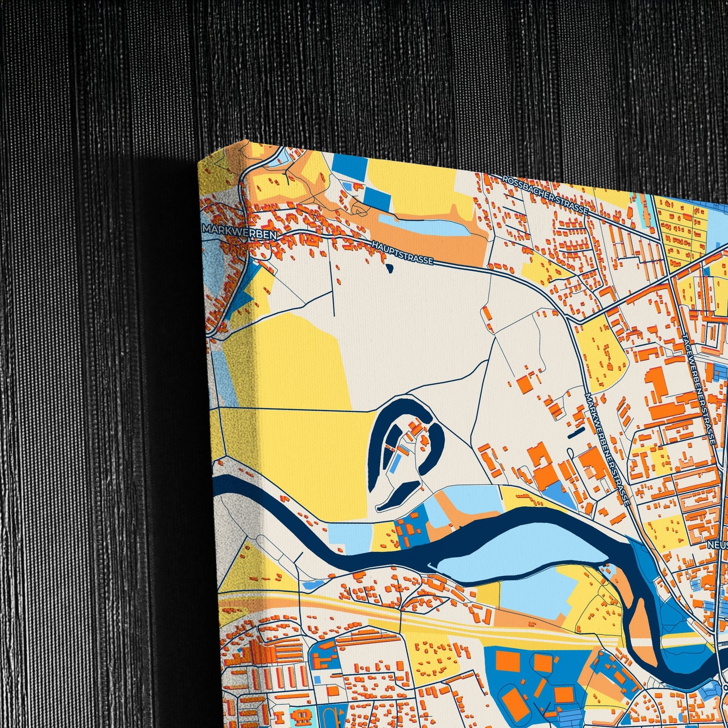 Weissenfels Germany Colorful City Map Canvas Print Detail