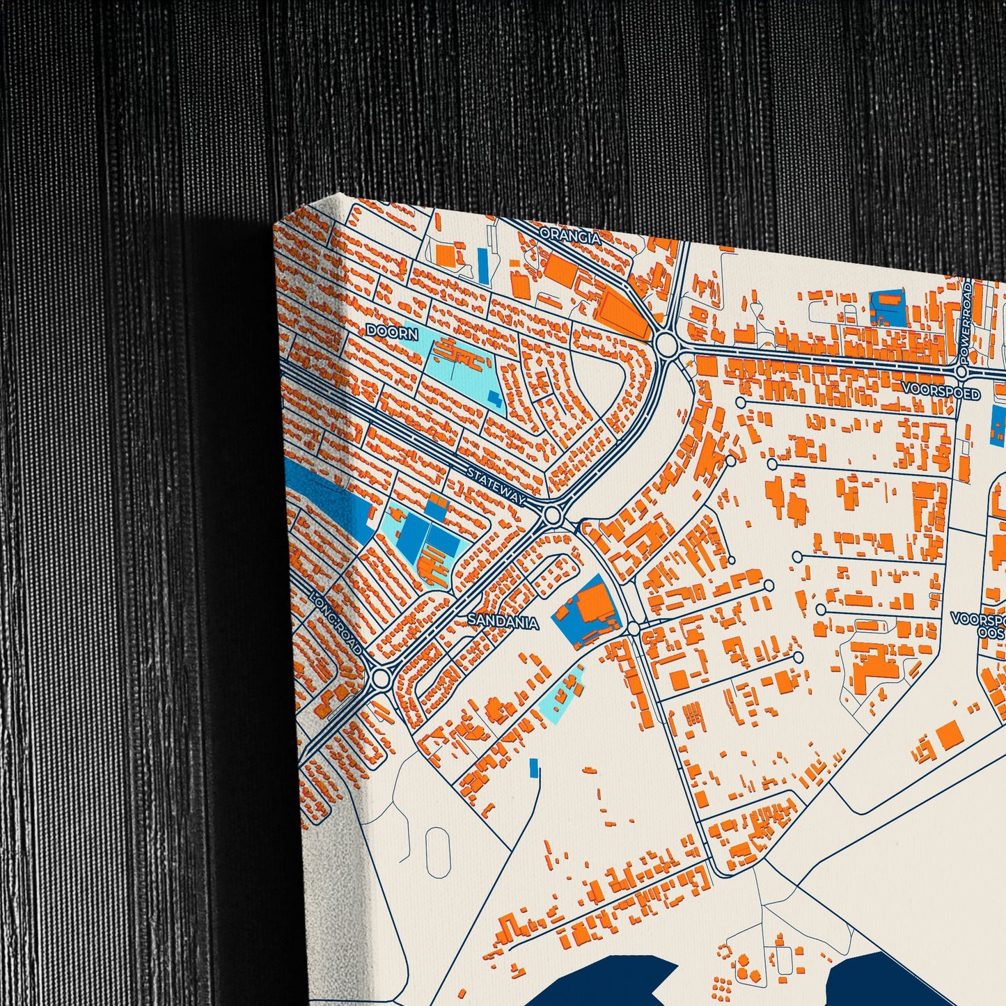 Welkom South Africa Colorful City Map Canvas Print Detail