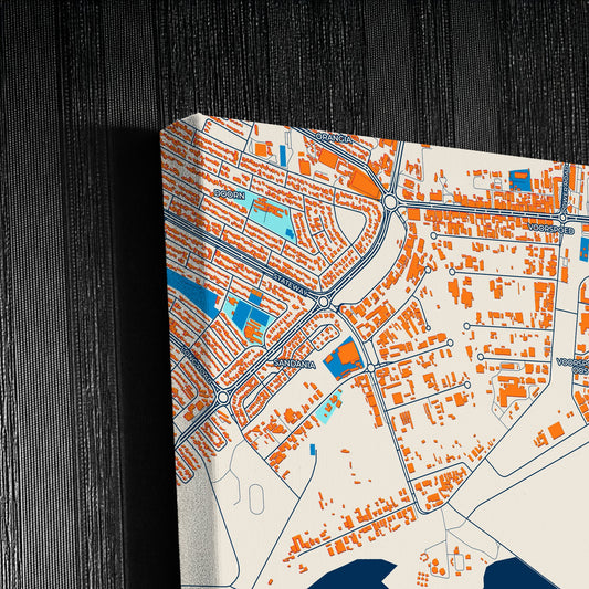 Welkom South Africa Colorful City Map Canvas Print Detail