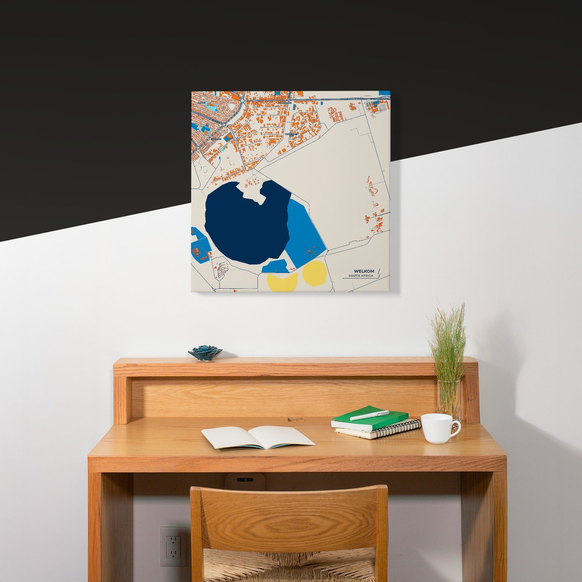 Welkom South Africa Colorful City Map Canvas Print Scene