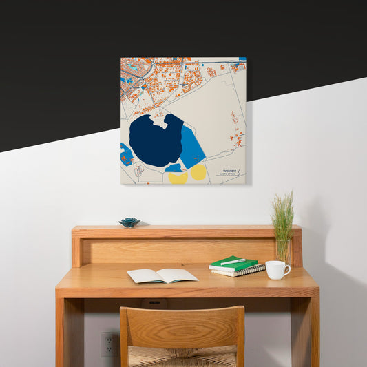 Welkom South Africa Colorful City Map Canvas Print Scene